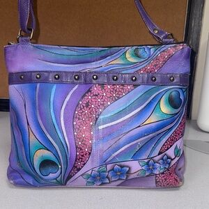 Anuschka Midnight Peacock Crossbody